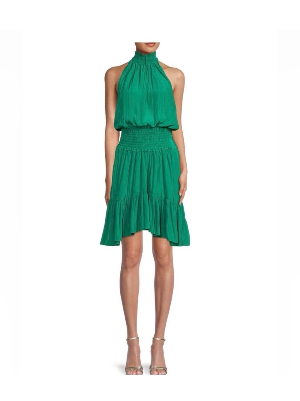 A.L.C. Emerald Green Cody Dress  Smocked Dress Size 4